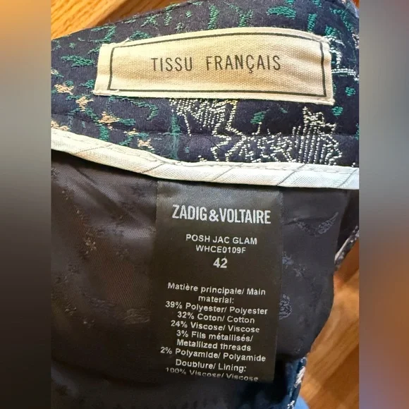 NWT Zadig & Voltaire Multicolor Patterned Trouser - Picture 4 of 4